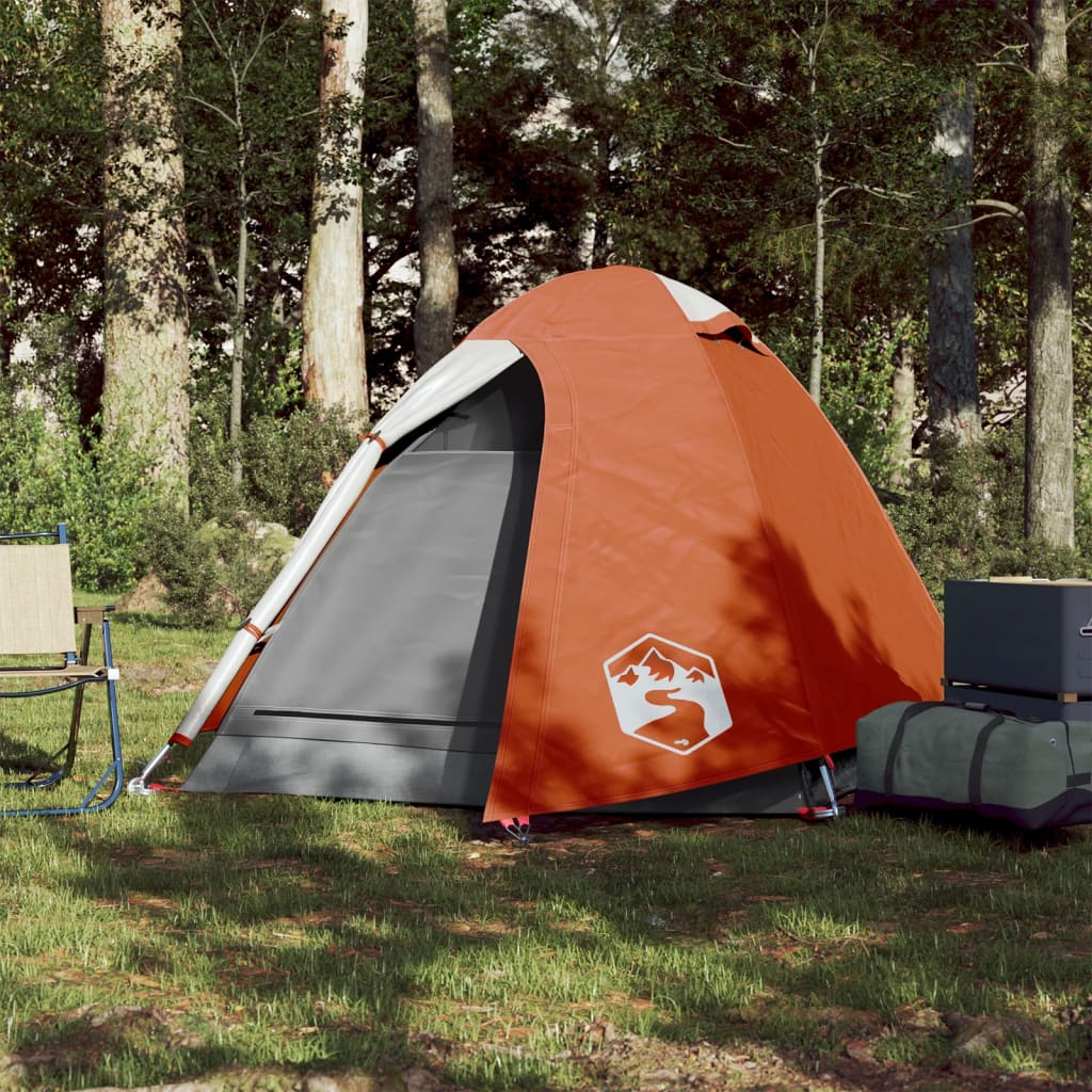 vidaXL Kuppel-Campingzelt 2 Personen Orange Wasserdicht