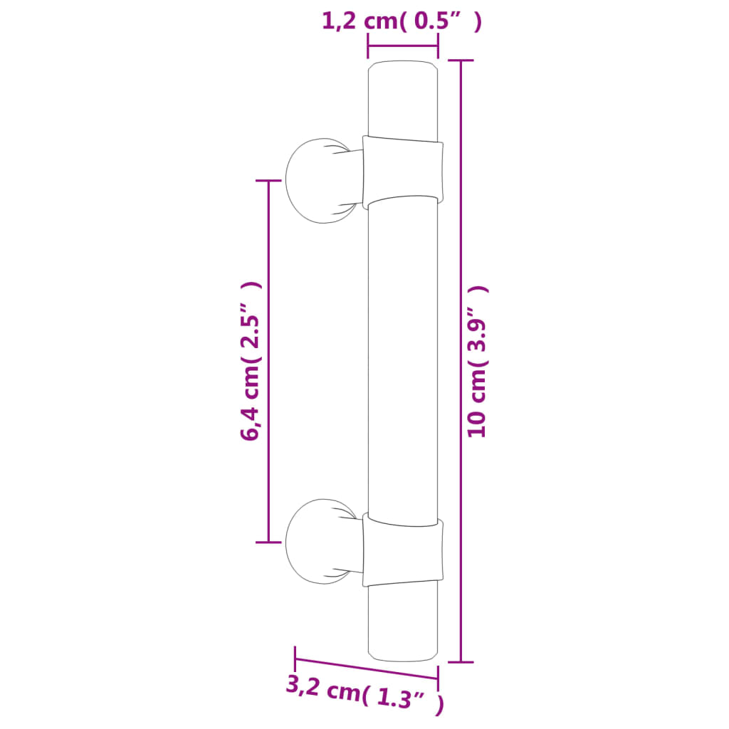 vidaXL Möbelgriffe 10 Stk. Silbern 64 mm Edelstahl