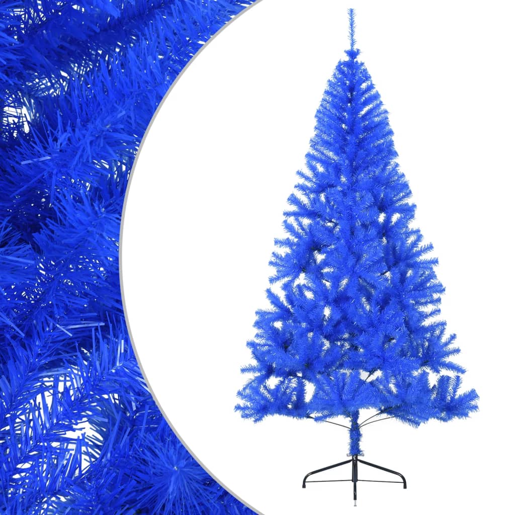 vidaXL Künstlicher Halb-Weihnachtsbaum mit Ständer Blau 240 cm PVC