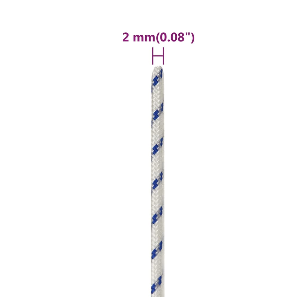 vidaXL Bootsseil Weiß 2 mm 250 m Polypropylen