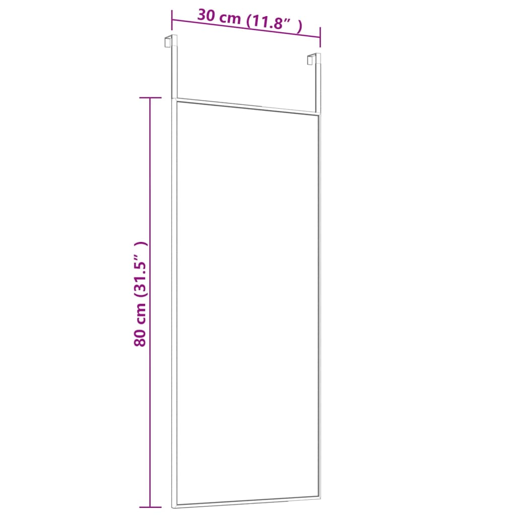 vidaXL Türspiegel Golden 30x80 cm Glas und Aluminium