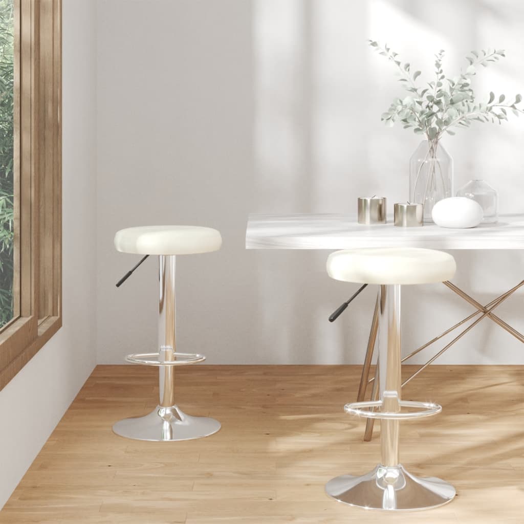 vidaXL Barhocker 2 Stk. Creme Kunstleder