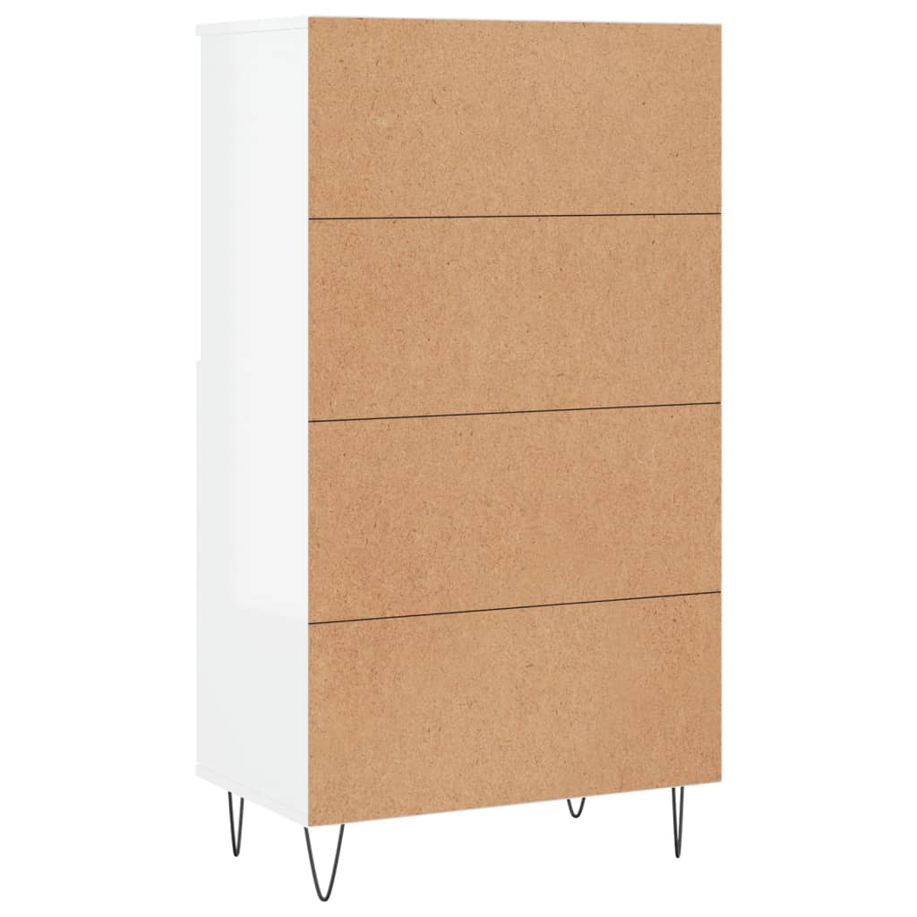 vidaXL Highboard Hochglanz-Weiß 60x36x110 cm Holzwerkstoff