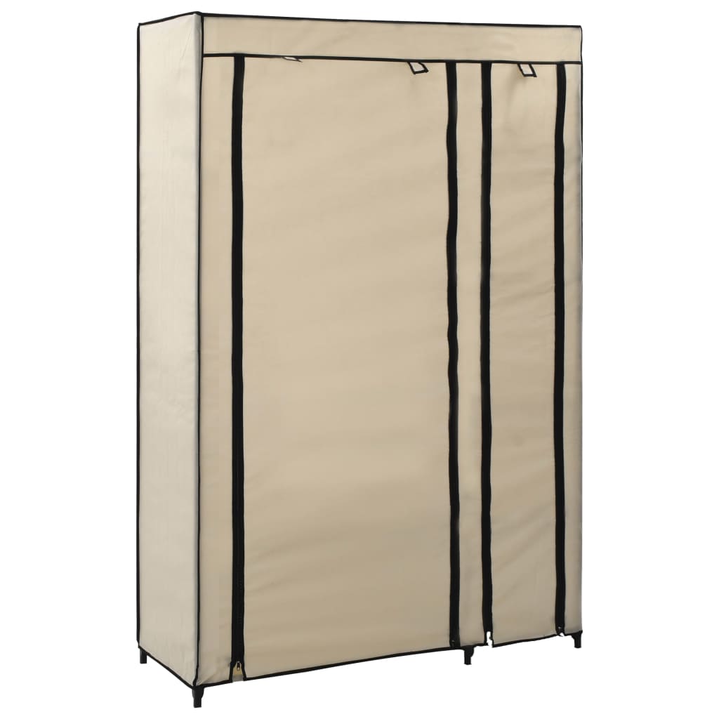 vidaXL Faltschränke 2 Stk. Creme 110x45x175 cm Stoff