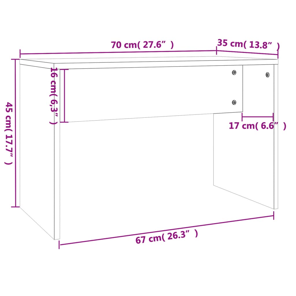 vidaXL Schminktisch-Set Schwarz 74,5 x 40 x 141 cm