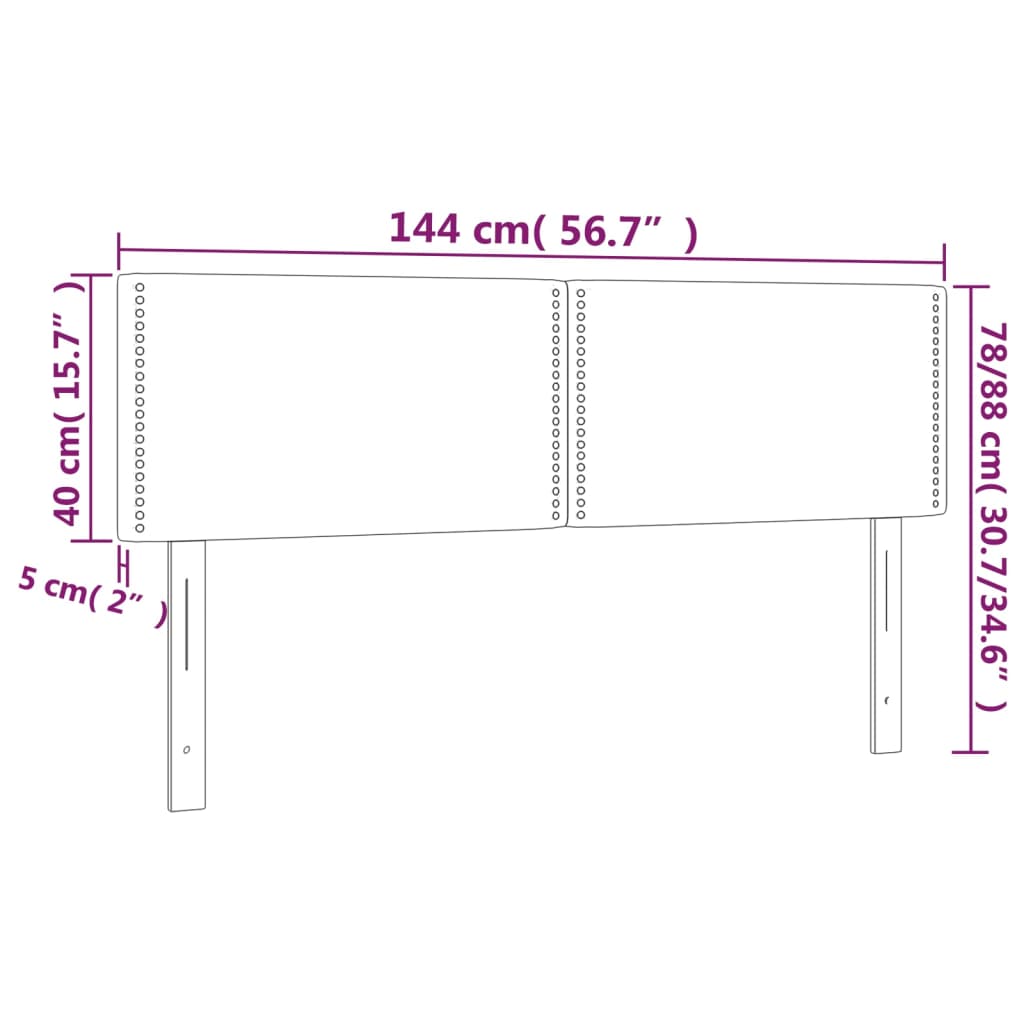 vidaXL Kopfteile 2 Stk. Grün 72x5x78/88 cm Stoff