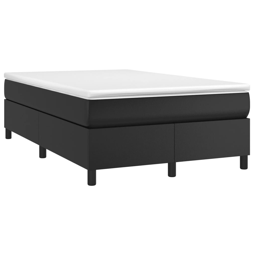 vidaXL Boxspringbett mit Matratze Schwarz 120x190 cm Kunstleder