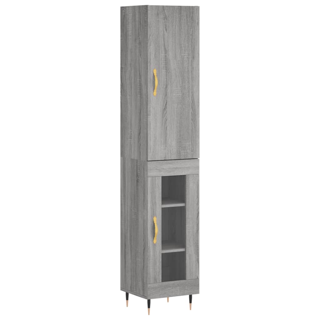 vidaXL Highboard Grau Sonoma 34,5x34x180 cm Holzwerkstoff