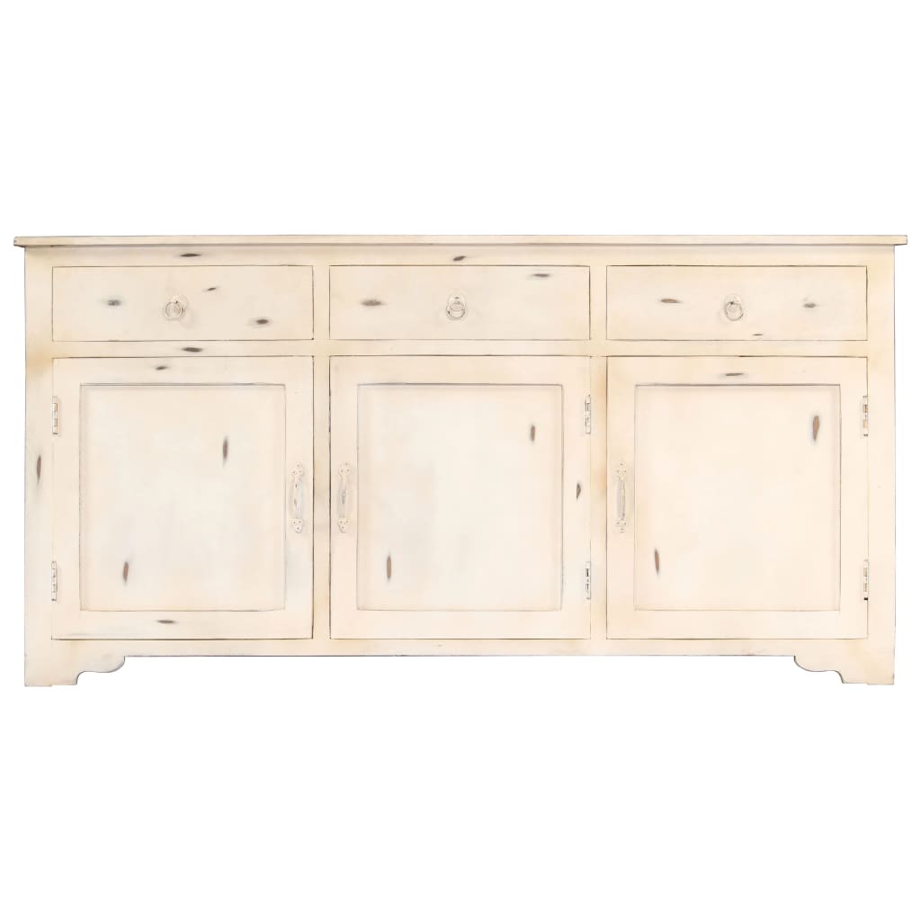 vidaXL Sideboard Weiß 160x40x80 cm Massivholz Mango