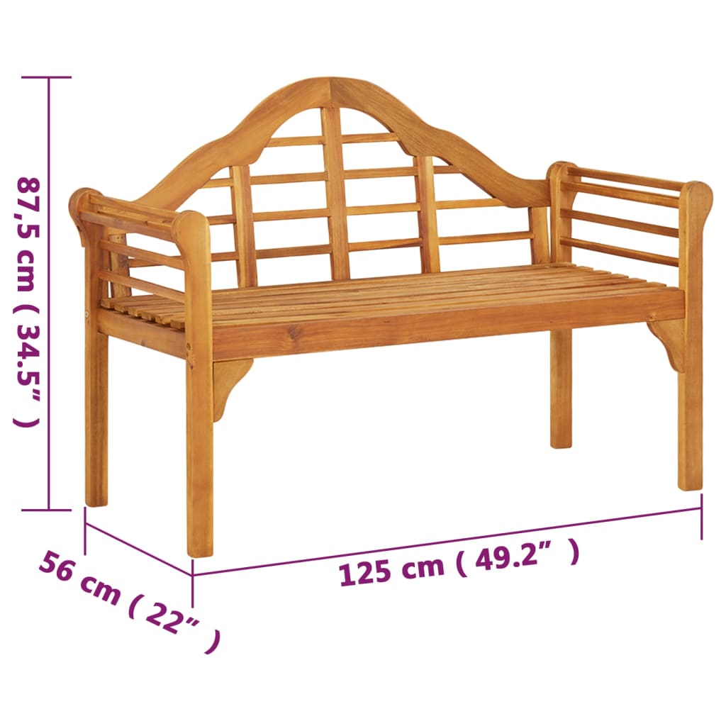 vidaXL Gartenbank 125 cm Massivholz Akazie