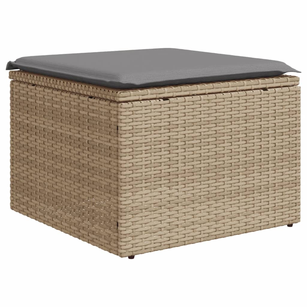 vidaXL 6-tlg. Garten-Sofagarnitur mit Kissen Beige Poly Rattan