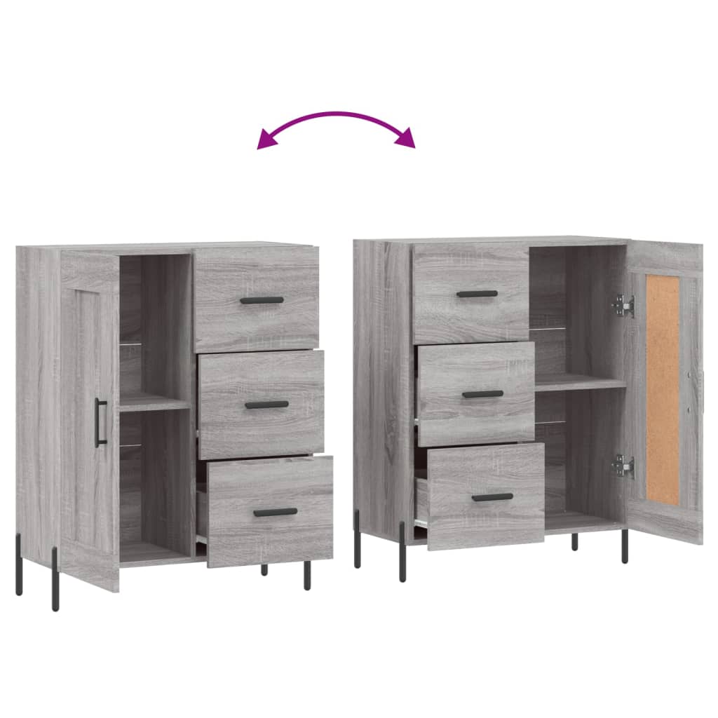 vidaXL Sideboard Grau Sonoma 69,5x34x90 cm Holzwerkstoff